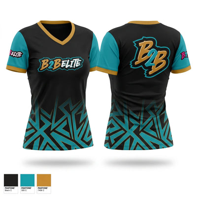 B2B Elite Women's Short Sleeve V-neck Shirt - 1