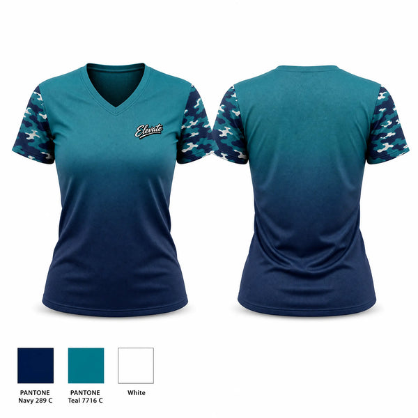 Womens Short Sleeve Vneck Shirt, Stars, Softball, Teamtime, Team time, sublimation, custom sports apparel, team uniforms, spirit wear, spiritwear, sports uniforms, custom shirts, team store, custom team store, fundraiser sports, apparel fundraiser