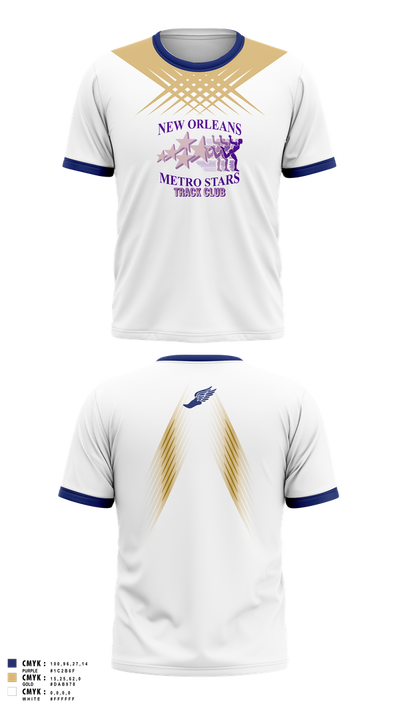New Orleans Metro Stars Track Club 74828309 Short Sleeve Performance Shirt - 1