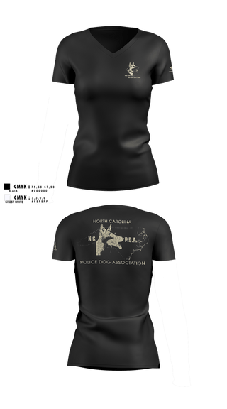 Womens Short Sleeve Vneck Shirt, North Carolina Police Dog Association, Police, Teamtime, Team time, sublimation, custom sports apparel, team uniforms, spirit wear, spiritwear, sports uniforms, custom shirts, team store, custom team store, fundraiser sports, apparel fundraiser
