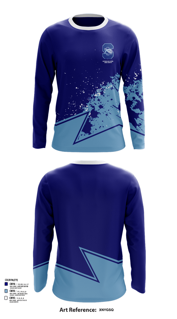 Long Sleeve Performance Shirt, Suffern High School Cross Country, Cross Country, Teamtime, Team time, sublimation, custom sports apparel, team uniforms, spirit wear, spiritwear, sports uniforms, custom shirts, team store, custom team store, fundraiser sports, apparel fundraiser