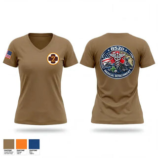 Womens Short Sleeve Vneck Shirt, 852D Medical Detachment, Army, Teamtime, Team time, sublimation, custom sports apparel, team uniforms, spirit wear, spiritwear, sports uniforms, custom shirts, team store, custom team store, fundraiser sports, apparel fundraiser