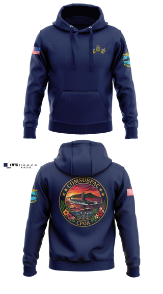 Hoodie, COMSUBPAC CPOA, Navy, Teamtime, Team time, sublimation, custom sports apparel, team uniforms, spirit wear, spiritwear, sports uniforms, custom shirts, team store, custom team store, fundraiser sports, apparel fundraiser