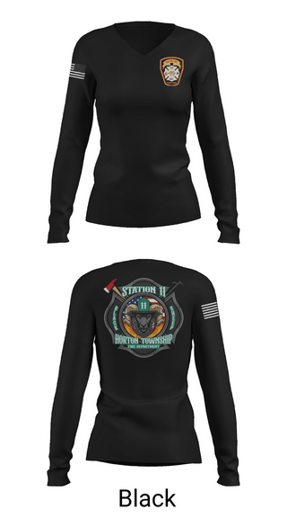 Womens Long Sleeve Vneck Shirt, Horton Township, Fire Department, Teamtime, Team time, sublimation, custom sports apparel, team uniforms, spirit wear, spiritwear, sports uniforms, custom shirts, team store, custom team store, fundraiser sports, apparel fundraiser