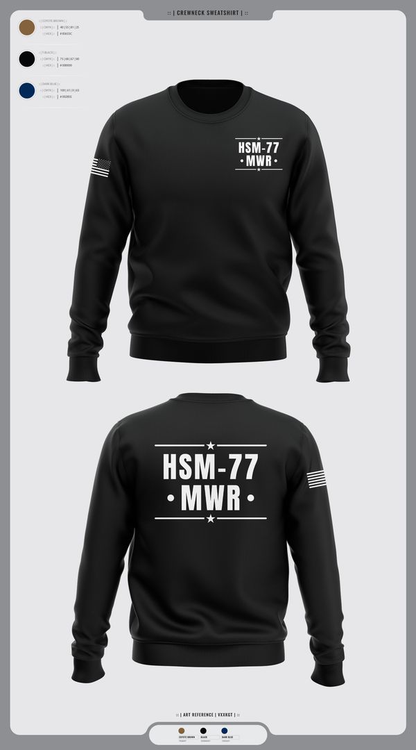 Crew Neck Sweatshirt, HSM-77 MWR, , Teamtime, Team time, sublimation, custom sports apparel, team uniforms, spirit wear, spiritwear, sports uniforms, custom shirts, team store, custom team store, fundraiser sports, apparel fundraiser