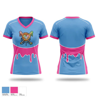 Womens Short Sleeve Vneck Shirt, Crushers, Baseball, Teamtime, Team time, sublimation, custom sports apparel, team uniforms, spirit wear, spiritwear, sports uniforms, custom shirts, team store, custom team store, fundraiser sports, apparel fundraiser