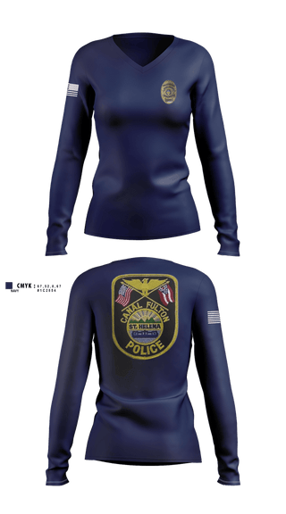 Womens Long Sleeve Vneck Shirt, Canal Fulton Police Department, Police, Teamtime, Team time, sublimation, custom sports apparel, team uniforms, spirit wear, spiritwear, sports uniforms, custom shirts, team store, custom team store, fundraiser sports, apparel fundraiser