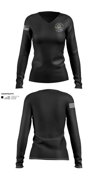 Womens Long Sleeve Vneck Shirt, SIU, Police, Teamtime, Team time, sublimation, custom sports apparel, team uniforms, spirit wear, spiritwear, sports uniforms, custom shirts, team store, custom team store, fundraiser sports, apparel fundraiser