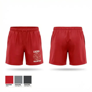 Athletic Shorts With Pockets, Lucas Volunteer Fire Department, Fire Department, Teamtime, Team time, sublimation, custom sports apparel, team uniforms, spirit wear, spiritwear, sports uniforms, custom shirts, team store, custom team store, fundraiser sports, apparel fundraiser