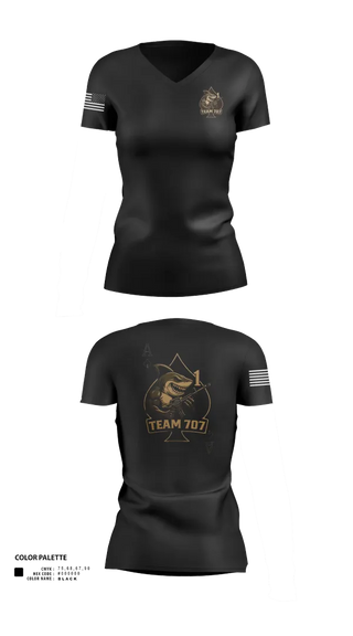 Womens Short Sleeve Vneck Shirt, MESG1 TEAM 707, Navy, Teamtime, Team time, sublimation, custom sports apparel, team uniforms, spirit wear, spiritwear, sports uniforms, custom shirts, team store, custom team store, fundraiser sports, apparel fundraiser
