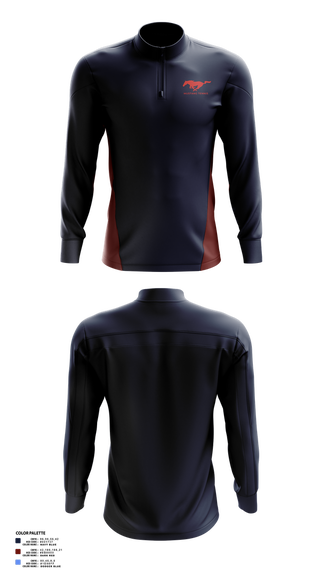 Quarter Zip Jacket, Tulare Western Mustangs, Tennis, Teamtime, Team time, sublimation, custom sports apparel, team uniforms, spirit wear, spiritwear, sports uniforms, custom shirts, team store, custom team store, fundraiser sports, apparel fundraiser