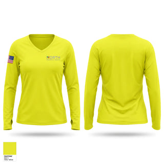 Womens Long Sleeve Vneck Shirt, North Memorial Health Ambulance, EMS/EMT, Teamtime, Team time, sublimation, custom sports apparel, team uniforms, spirit wear, spiritwear, sports uniforms, custom shirts, team store, custom team store, fundraiser sports, apparel fundraiser