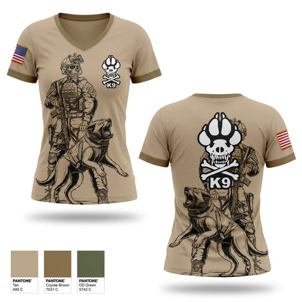 Womens Short Sleeve Vneck Shirt, 39 SFS K9, Air Force, Teamtime, Team time, sublimation, custom sports apparel, team uniforms, spirit wear, spiritwear, sports uniforms, custom shirts, team store, custom team store, fundraiser sports, apparel fundraiser