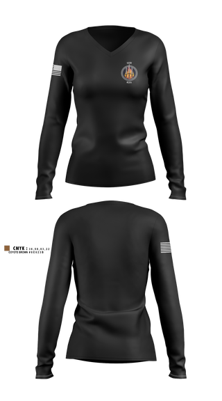 Womens Long Sleeve Vneck Shirt, CCoE Charlie Branch, Army, Teamtime, Team time, sublimation, custom sports apparel, team uniforms, spirit wear, spiritwear, sports uniforms, custom shirts, team store, custom team store, fundraiser sports, apparel fundraiser