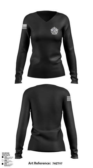 Womens Long Sleeve Vneck Shirt, Process Locate, Police, Teamtime, Team time, sublimation, custom sports apparel, team uniforms, spirit wear, spiritwear, sports uniforms, custom shirts, team store, custom team store, fundraiser sports, apparel fundraiser