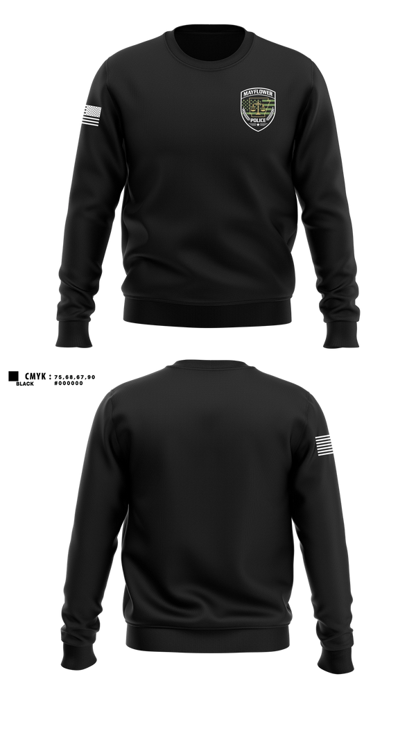 Crew Neck Sweatshirt, Mayflower Police Department, Police, Teamtime, Team time, sublimation, custom sports apparel, team uniforms, spirit wear, spiritwear, sports uniforms, custom shirts, team store, custom team store, fundraiser sports, apparel fundraiser
