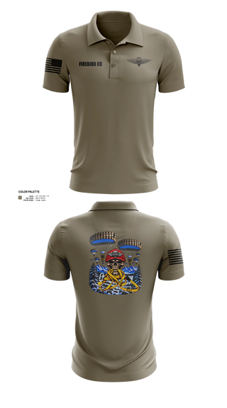 Short Sleeve Performance Polo, Firebird Co, Army, Teamtime, Team time, sublimation, custom sports apparel, team uniforms, spirit wear, spiritwear, sports uniforms, custom shirts, team store, custom team store, fundraiser sports, apparel fundraiser