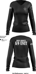 Hays County Sheriff’s Office 39669531 Women's Long Sleeve V-neck Shirt - 323