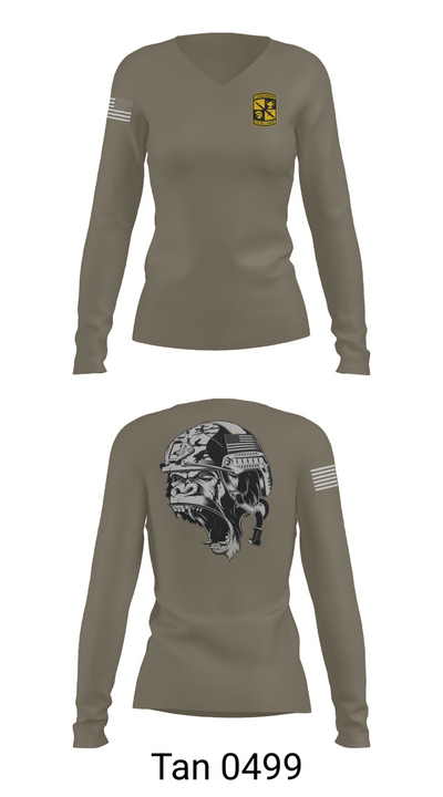 Gorilla battalion 60228867 Women's Long Sleeve V-neck Shirt - 77