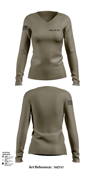 Womens Long Sleeve Vneck Shirt, 463 EN BN, , Teamtime, Team time, sublimation, custom sports apparel, team uniforms, spirit wear, spiritwear, sports uniforms, custom shirts, team store, custom team store, fundraiser sports, apparel fundraiser