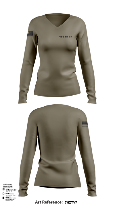 463 EN BN 36588226 Women's Long Sleeve V-neck Shirt - 102