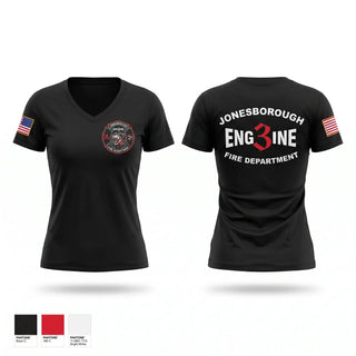 Womens Short Sleeve Vneck Shirt, Jonesborough Fire Department, Fire Department, Teamtime, Team time, sublimation, custom sports apparel, team uniforms, spirit wear, spiritwear, sports uniforms, custom shirts, team store, custom team store, fundraiser sports, apparel fundraiser
