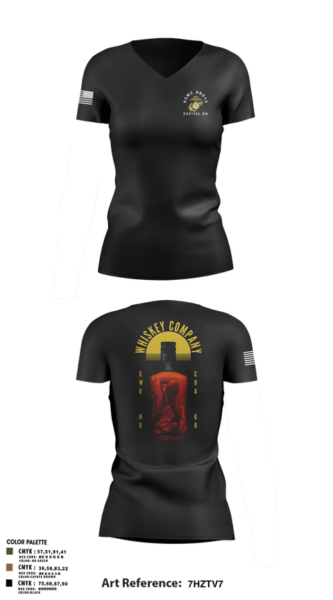 Womens Short Sleeve Vneck Shirt, GWU NROTC, Marines, Teamtime, Team time, sublimation, custom sports apparel, team uniforms, spirit wear, spiritwear, sports uniforms, custom shirts, team store, custom team store, fundraiser sports, apparel fundraiser