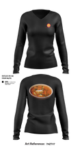 Namaste MoMo and Curry House 1830129 Women's Long Sleeve V-neck Shirt - 100