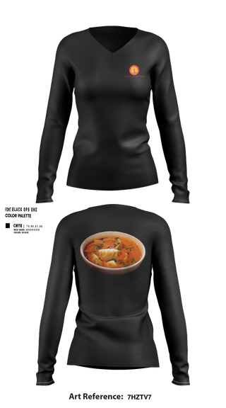 Womens Long Sleeve Vneck Shirt, Namaste MoMo and Curry House, , Teamtime, Team time, sublimation, custom sports apparel, team uniforms, spirit wear, spiritwear, sports uniforms, custom shirts, team store, custom team store, fundraiser sports, apparel fundraiser