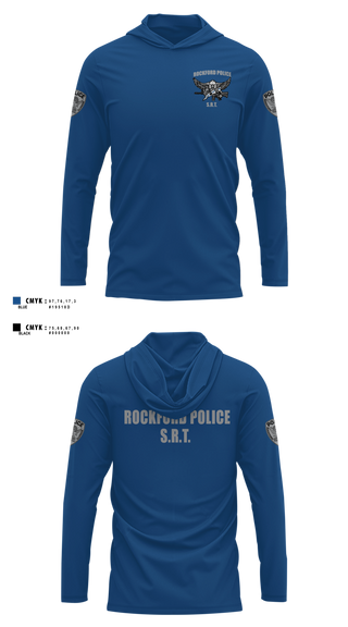 Long Sleeve Performance Shirt with hood, Rockford Police S.R.T., Police, Teamtime, Team time, sublimation, custom sports apparel, team uniforms, spirit wear, spiritwear, sports uniforms, custom shirts, team store, custom team store, fundraiser sports, apparel fundraiser