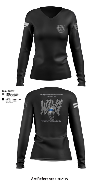 WeAllWeGot~Family First 22026589 Women's Long Sleeve V-neck Shirt - 24
