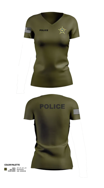 St. Joseph County Police Department 17172359 Women's Short Sleeve V-neck Shirt - 70