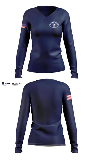 Womens Long Sleeve Vneck Shirt, Bonne Terre PD, Police, Teamtime, Team time, sublimation, custom sports apparel, team uniforms, spirit wear, spiritwear, sports uniforms, custom shirts, team store, custom team store, fundraiser sports, apparel fundraiser