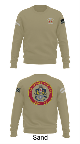 Crew Neck Sweatshirt, USS Rafael Peralta DDG 115, Navy, Teamtime, Team time, sublimation, custom sports apparel, team uniforms, spirit wear, spiritwear, sports uniforms, custom shirts, team store, custom team store, fundraiser sports, apparel fundraiser