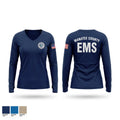 Manatee County EMS Women's Long Sleeve V-neck Shirt - 1