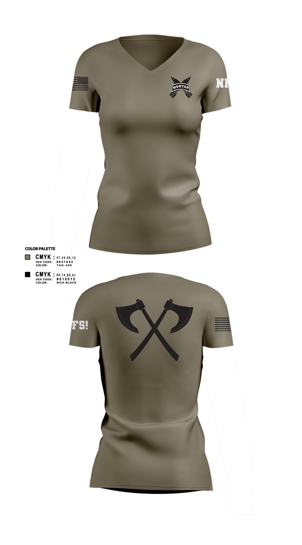 Women's Short Sleeve Vneck Shirt, Mortars, Army, Teamtime, Team time, sublimation, custom sports apparel, team uniforms, spirit wear, spiritwear, sports uniforms, custom shirts, team store, custom team store, fundraiser sports, apparel fundraiser