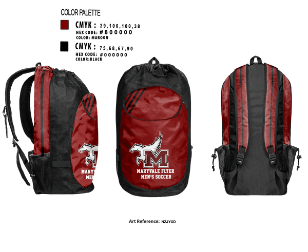 Gear Bag, Maryvale flyer, Men's Soccer, Teamtime, Team time, sublimation, custom sports apparel, team uniforms, spirit wear, spiritwear, sports uniforms, custom shirts, team store, custom team store, fundraiser sports, apparel fundraiser