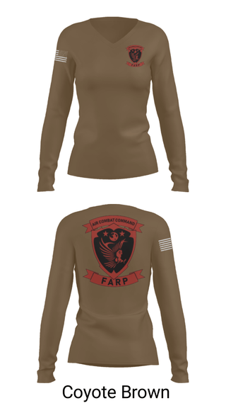 Women's Long Sleeve Vneck Shirt, FARP, Air Force, Teamtime, Team time, sublimation, custom sports apparel, team uniforms, spirit wear, spiritwear, sports uniforms, custom shirts, team store, custom team store, fundraiser sports, apparel fundraiser