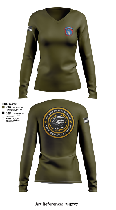 Maryville Honeybadger 60960842 Women's Long Sleeve V-neck Shirt - 1