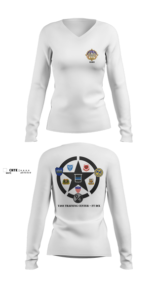 Women's Long Sleeve Vneck Shirt, 80th TC, TTC-Dix, Army, Teamtime, Team time, sublimation, custom sports apparel, team uniforms, spirit wear, spiritwear, sports uniforms, custom shirts, team store, custom team store, fundraiser sports, apparel fundraiser