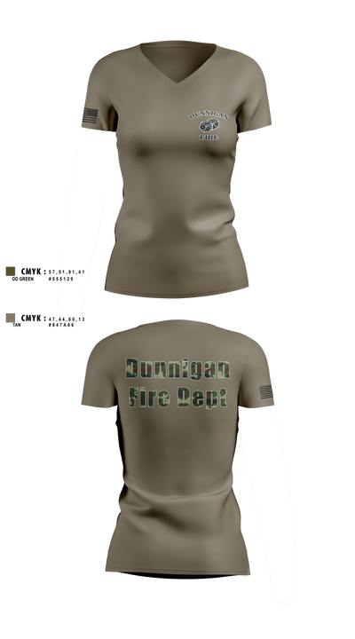 Dunnigan Fire Dept 20290423 Women's Short Sleeve V-neck Shirt - 3