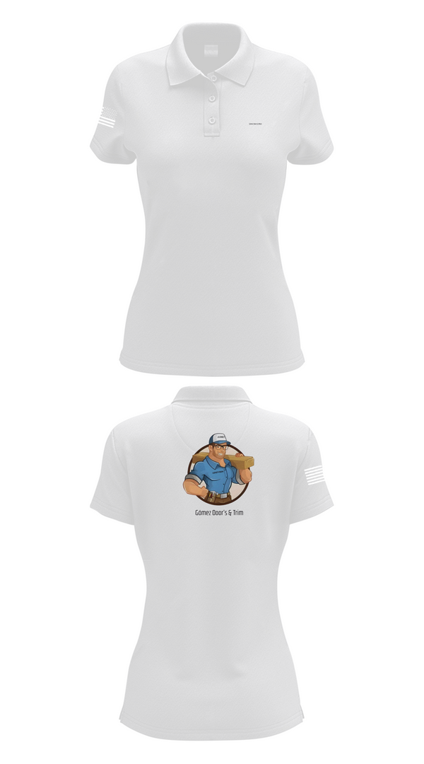 Women's Short Sleeve Performance Polo, Gómez Door’s & Trim, , Teamtime, Team time, sublimation, custom sports apparel, team uniforms, spirit wear, spiritwear, sports uniforms, custom shirts, team store, custom team store, fundraiser sports, apparel fundraiser