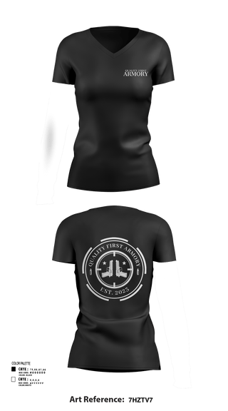 Women's Short Sleeve Vneck Shirt, QUALITY FIRST ARMORY, , Teamtime, Team time, sublimation, custom sports apparel, team uniforms, spirit wear, spiritwear, sports uniforms, custom shirts, team store, custom team store, fundraiser sports, apparel fundraiser