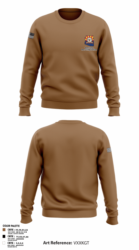Crew Neck Sweatshirt, Westridge Recruiting Station, Army, Teamtime, Team time, sublimation, custom sports apparel, team uniforms, spirit wear, spiritwear, sports uniforms, custom shirts, team store, custom team store, fundraiser sports, apparel fundraiser