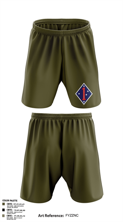 3rd LAR 1st MARDIV 13468961 Athletic Shorts With Pockets - 1