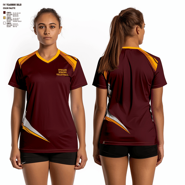 Women's Short Sleeve Vneck Shirt, Spokane, Women's Volleyball, Teamtime, Team time, sublimation, custom sports apparel, team uniforms, spirit wear, spiritwear, sports uniforms, custom shirts, team store, custom team store, fundraiser sports, apparel fundraiser