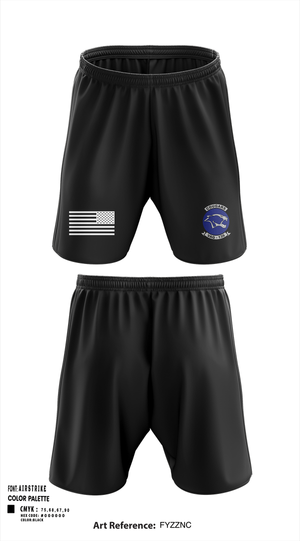 Athletic Shorts With Pockets, VAQ-139 Cougars, Navy, Teamtime, Team time, sublimation, custom sports apparel, team uniforms, spirit wear, spiritwear, sports uniforms, custom shirts, team store, custom team store, fundraiser sports, apparel fundraiser