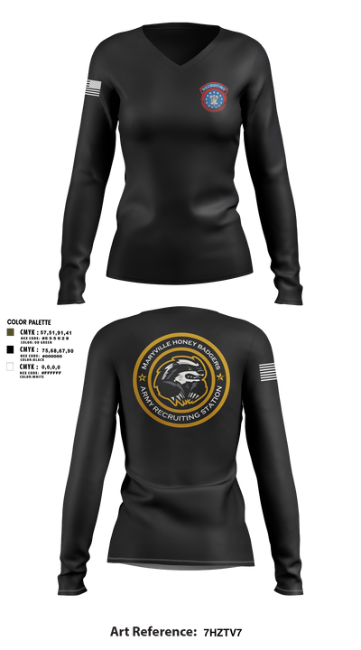 Maryville Honeybadger 60960842 Women's Long Sleeve V-neck Shirt - 3