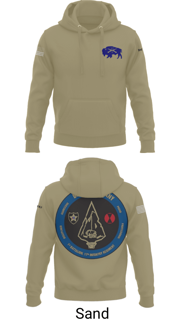 Hoodie, Battle company 1-17IN, Army, Teamtime, Team time, sublimation, custom sports apparel, team uniforms, spirit wear, spiritwear, sports uniforms, custom shirts, team store, custom team store, fundraiser sports, apparel fundraiser
