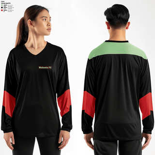 Women's Long Sleeve Vneck Shirt, Wahneta FC, Men's Soccer, Teamtime, Team time, sublimation, custom sports apparel, team uniforms, spirit wear, spiritwear, sports uniforms, custom shirts, team store, custom team store, fundraiser sports, apparel fundraiser